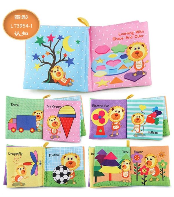 0-12Monthes Baby Cloth Book Fruits Animals Cognize Puzzle Book Infant Kids Early Learning Educational Fabric Books Toys