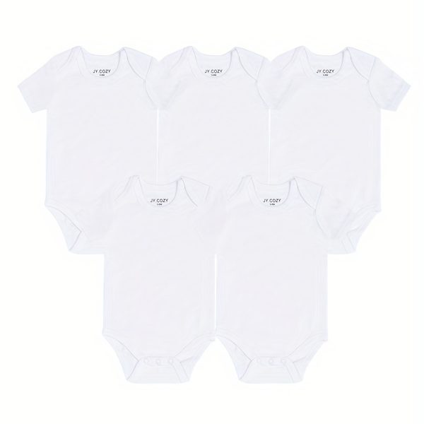 5-Piece Adorable Baby Girls Cotton Romper Set - Perfect for Newborns!