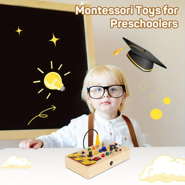 08a93d6893b0b446e04ac4c4aaa89ae6.jpg 1pc Sensory Toy, Montessori Busy Board, LED Light Switch Sensory Toy, Travel Toy, Christmas, Thanksgiving Day Gift Easter Gift