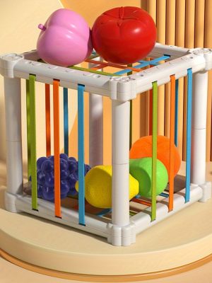1pc 6 pcs Montessori Colorful Cube and Fruit Shape Sorter - Developmental Learning Toys for Boys and Girls - Perfect Easter Gift for Babies - Random Color