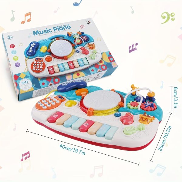 6-in-1 Light Up Phone Drum Keyboard Piano Set, Musica Baby Toys For 12 To 18 Months Toddlers, 1 2 3 Years Old Babies, First Birthday Gifts For Boys Girls