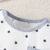 Baby Boys Star Printed Footed Bodysuit 3 Piece Set