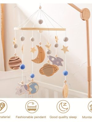Wooden Space Bed Bell - Calming and Entertaining for Babies