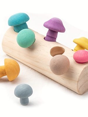 Wooden Macaroon Mushroom Toy for Early Education and Concentration Training - Fun and Engaging Baby Toy!