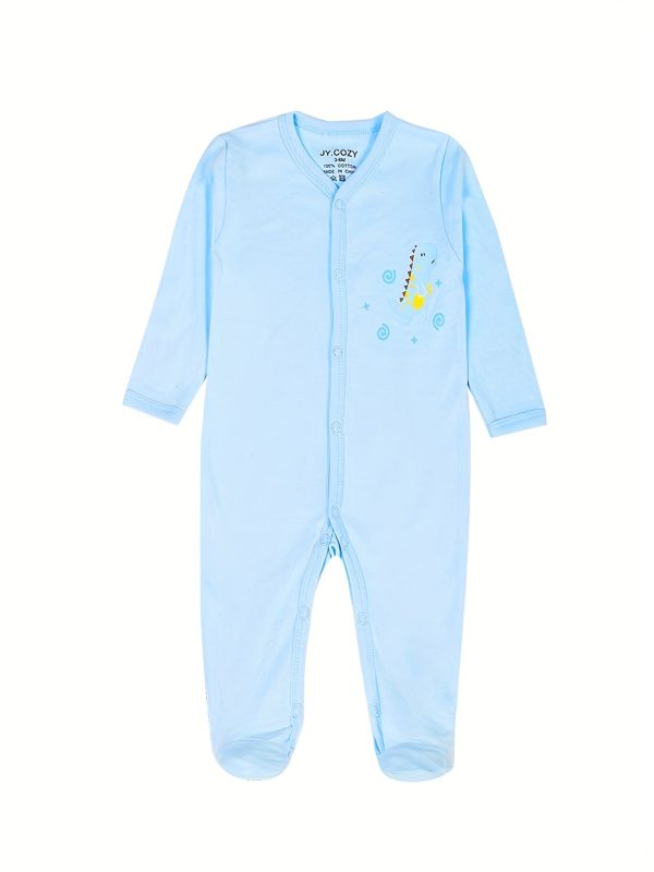 Baby Boy's Long Sleeve Cotton Rompers Three-piece Set, Pregnancy Gift