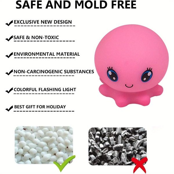 1698469715126-464d0e857817409982a56e284f709ae0-goods.jpg 6 pcs Color Changing Light Up Bath Toys for Kids - Fun Floating Rubber Toys for Bathtub and Shower Games - Perfect for Toddlers and Children