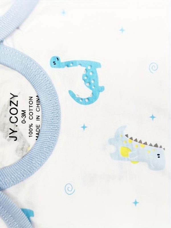 Baby Boy's Long Sleeve Cotton Rompers Three-piece Set, Pregnancy Gift