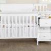 2023 New 4-in-1 Mini Convertible Crib and Changer in White,Non-Toxic Finish, New Zealand Pinewood