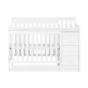 2023 New 4-in-1 Mini Convertible Crib and Changer in White,Non-Toxic Finish, New Zealand Pinewood