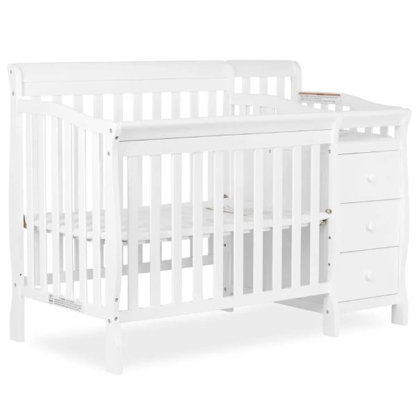 2023-New-4-in-1-Mini-Convertible-Crib-and-Changer-in-White-Non-Toxic-Finish-New_695c8ba8-b853-43bf-b19c-f8a958e964a5.jpg 2023 New 4-in-1 Mini Convertible Crib and Changer in White,Non-Toxic Finish, New Zealand Pinewood