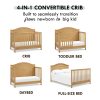 2023 New Charlie 4-in-1 Convertible Crib in White, Greenguard Gold Certified