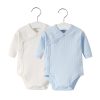 2pcs/lot Newborn Baby Clothes Rompers Cotton Infant Long Sleeves Autumn Girls Robe Solid Color Overalls Boys Ropa Bebe Clothing