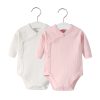 2pcs/lot Newborn Baby Clothes Rompers Cotton Infant Long Sleeves Autumn Girls Robe Solid Color Overalls Boys Ropa Bebe Clothing