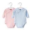 2pcs/lot Newborn Baby Clothes Rompers Cotton Infant Long Sleeves Autumn Girls Robe Solid Color Overalls Boys Ropa Bebe Clothing