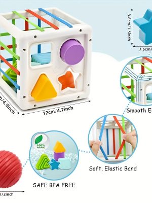 Baby Montessori Toys For Boy Girl Gifts, Shape Sorter Sensory Bin Toys, Toddler Travel Fine Motor Skill Activity Learning Toys For Baby 1st Birthday