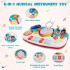 6-in-1 Light Up Phone Drum Keyboard Piano Set, Musica Baby Toys For 12 To 18 Months Toddlers, 1 2 3 Years Old Babies, First Birthday Gifts For Boys Girls