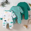 Baby Boys Star Printed Footed Bodysuit 3 Piece Set