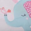 3Pcs Cotton Crib Bed Linen Kit For Boy Girl Baby Bedding Set Includes Bed Quilt/bed Cover/bed Skirt Cute Cartoon Elephant Print
