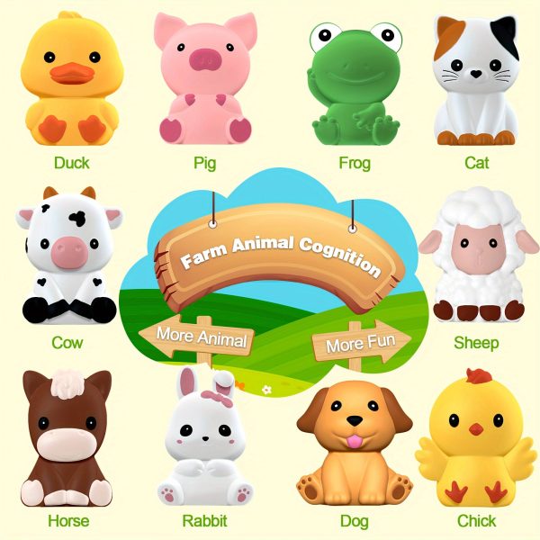 10pcs Montessori Farm Animal Learning Toys for Toddlers - Counting, Matching, Sorting, and Fine Motor Games - Perfect Christmas, Birthday, or Easter Gift for Baby Boys and Girls