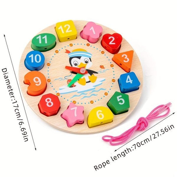 Five-in-one Baby And Toddler Early Education Toy Set, Clock Recognition Beaded Winding Beads Stacking Tower Eight-tone Xyiophone Twist Insect Montessori Early Education Activity Toy