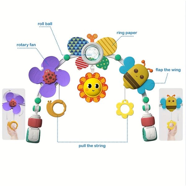 HUANGER Hanging Butterfly Crib Bassinet Mobile Baby Toy Rattles, Safety Newborn Bed Bell Toys No Battery Operation Required