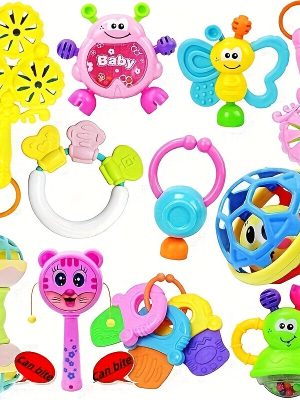 9pcs/set Educational Hand Rattles for Infants - Fun and Cute Baby Toys for Christmas, Halloween, Thanksgiving, New Year's, and Valentine's Day Gifts