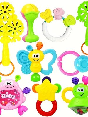 Newborn Baby Rattle Toy, A Set Of Multiple Pieces Of Teething Gum That Can Be Boiled In Water, Baby Keepsake Birthday Gift, New Year Gift [random Color Accessories]