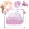 5 Gears Adjustable Baby Crib Cradle Electric Auto-Swing Rocking Bassinet Timer Bluetooth Nursery Furniture + Mat
