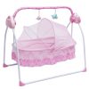 5 Gears Adjustable Baby Crib Cradle Electric Auto-Swing Rocking Bassinet Timer Bluetooth Nursery Furniture + Mat