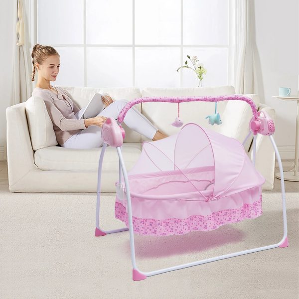 5-Gears-Adjustable-Baby-Crib-Cradle-Electric-Auto-Swing-Rocking-Bassinet-Timer-Bluetooth-Nursery-Furniture-Mat_32650ab2-782b-4bd3-9ff4-4a4b238b83d6.jpg 5 Gears Adjustable Baby Crib Cradle Electric Auto-Swing Rocking Bassinet Timer Bluetooth Nursery Furniture + Mat