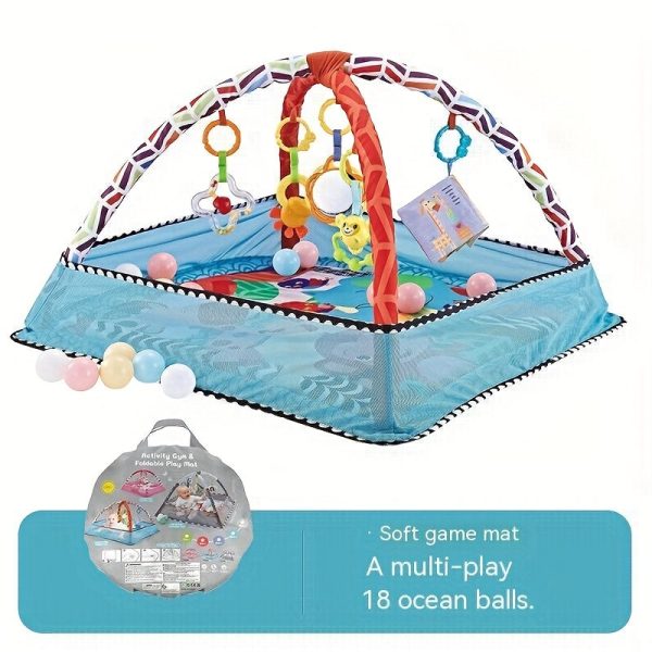 5c0069b7c1c374a12d7fe86cf75db049.jpg 18-piece Baby Activity Gym Set - Develop Movement, Cognition, and Sensory Skills with Fence Gym, Ball Pit, Crawling Mat, and Toys - Perfect Christmas Gift for Boys and Girls!
