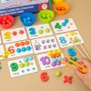 1 Set Of Montessori Math Teaching AIDS Baby Number Cognition Matching Puzzle Benefit Intelligence Clip Beads Children's Fine Action Toys