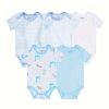 5-Piece Adorable Baby Girls Cotton Romper Set - Perfect for Newborns!
