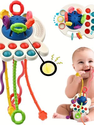 Soft Montessori Baby Toys for 6-12 Months | Toddler Travel Toys for 1-2 Year Olds | Pull String Fidget Educational Learning Bath Toys | Perfect Birthday or Easter Gift for Infants and Toddlers