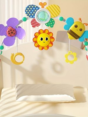 HUANGER Hanging Butterfly Crib Bassinet Mobile Baby Toy Rattles, Safety Newborn Bed Bell Toys No Battery Operation Required