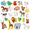 74 Styles Big Size Building Blocks Animal Figures Accessories Block Lion Panda Snail Bricks Assembly Toys For Children Kids Gift