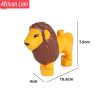 74 Styles Big Size Building Blocks Animal Figures Accessories Block Lion Panda Snail Bricks Assembly Toys For Children Kids Gift