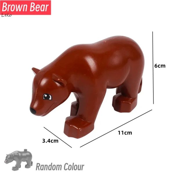 74 Styles Big Size Building Blocks Animal Figures Accessories Block Lion Panda Snail Bricks Assembly Toys For Children Kids Gift