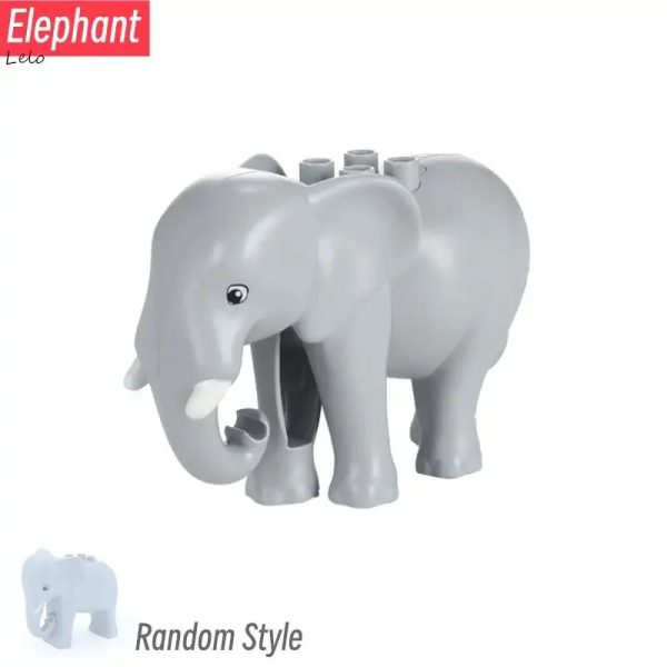 74 Styles Big Size Building Blocks Animal Figures Accessories Block Lion Panda Snail Bricks Assembly Toys For Children Kids Gift