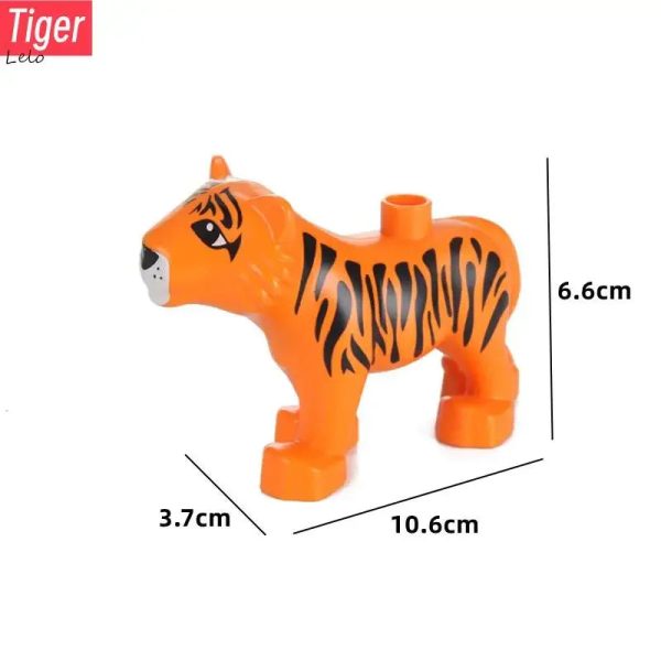 74 Styles Big Size Building Blocks Animal Figures Accessories Block Lion Panda Snail Bricks Assembly Toys For Children Kids Gift