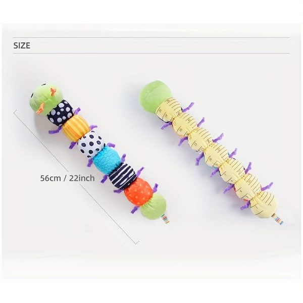 740882d4a227552324cc3cb194c9564f.jpg 1 pc Musical Caterpillar Soft Toy for Newborn Boys and Girls - Multi-Sensory, Crinkle, Rattle, Textures - Perfect for Tummy Time