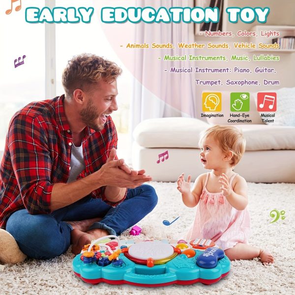 6-in-1 Light Up Phone Drum Keyboard Piano Set, Musica Baby Toys For 12 To 18 Months Toddlers, 1 2 3 Years Old Babies, First Birthday Gifts For Boys Girls