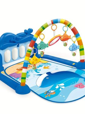 Baby Foot Stepping Piano Multifunctional Whale Foot Piano 6 Months Baby Educational Reclining Play Toy Music Fitness Rack 0-3 Years Old