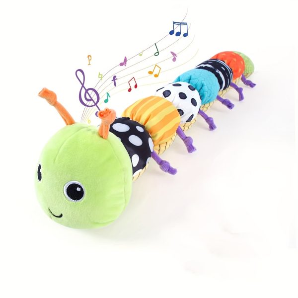 79bb463950f7b9fc91e6730916afd5ec.jpg 1 pc Musical Caterpillar Soft Toy for Newborn Boys and Girls - Multi-Sensory, Crinkle, Rattle, Textures - Perfect for Tummy Time