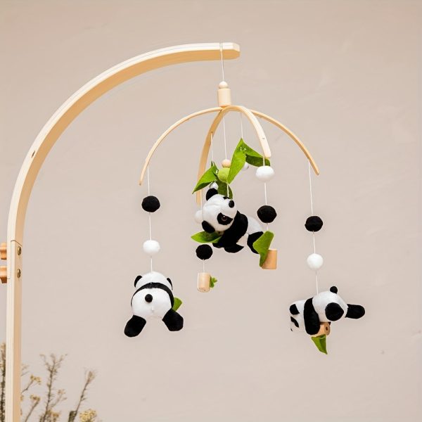 Cartoon Panda Bed Bell, Manual Music Rattle, Sleep Rotating Rattle Toy, Plush Toy