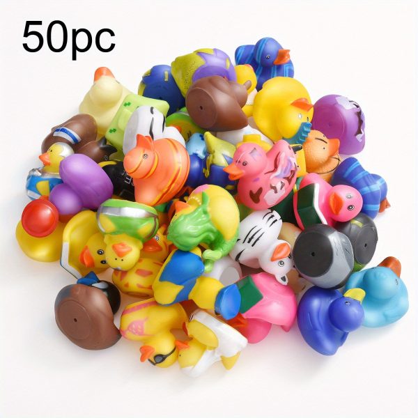7f4834c4-53a4-4f31-b36a-8d7e8c35ac9d_1600x1600_f0a75422-f40e-4706-b262-99b3232c805f.jpg 25/50pcs, Fun and Educational Rubber Duck Toy Assortment for Kids - Perfect for Bath Time, Birthday Parties, Classroom Incentives, and Summer Activities - 2 Inches - Great Gift Idea for Children and Holidays