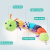 1 pc Musical Caterpillar Soft Toy for Newborn Boys and Girls - Multi-Sensory, Crinkle, Rattle, Textures - Perfect for Tummy Time