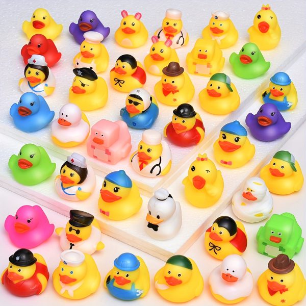 25pcs, Soft Rubber Duck Bath Toys for Toddlers - Assorted Duckies for Bathtime Fun - Perfect Birthday or Baby Shower Gift