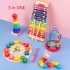 Engage In Educational Toys For Babies And Children: Winding Beads, Building Blocks, Musical Percussion And More, Gifts For Christmas And Halloween, 5 In 1 Children's Toys