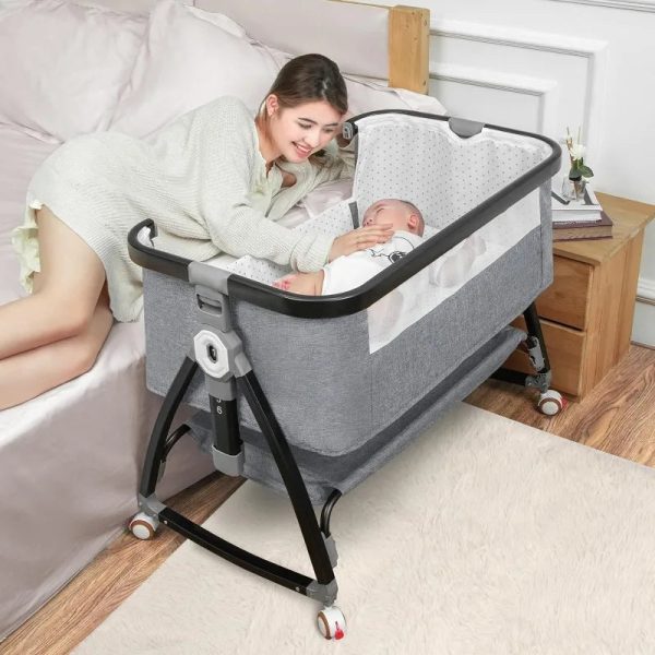 Baby-Bassinet-Bedside-Sleeper-Bedside-Bassinet-for-Baby-3-in-1-Bedside-Crib-with-Adjustable-6.jpg Baby Bassinet Bedside Sleeper, Bedside Bassinet for Baby, 3 in 1 Bedside Crib with Adjustable 6 Height, Portable Bassinet
